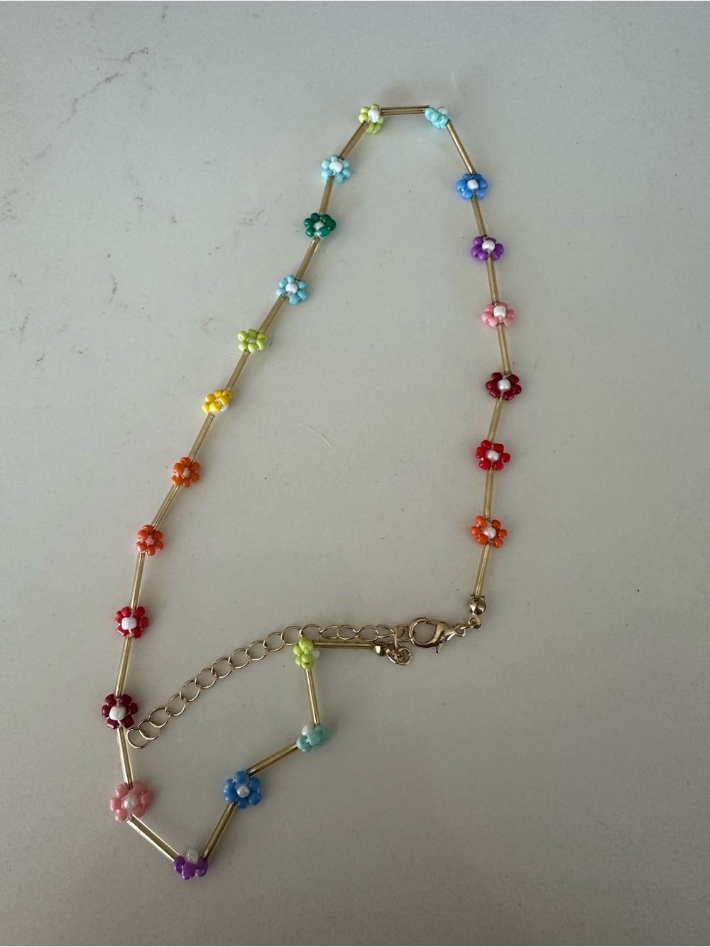 Brand New hand beaded flower necklace